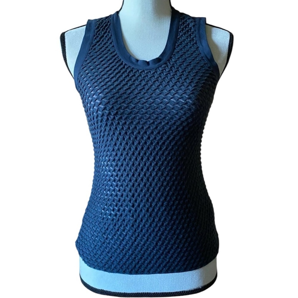 Armani Collezioni Navy Textured Tank Top Size 8